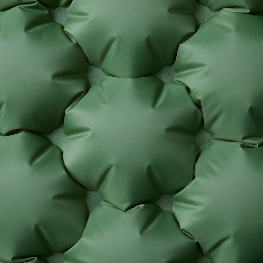 Detail van het groene, zelfopblazende oppervlak van de vidaXL kampeermatras.