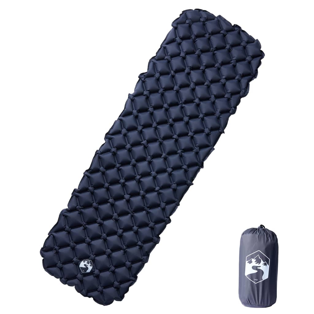 vidaXL opblaasbaar kampeermatras in grijs, met een ergonomisch ontwerp en compact opbergformaat.