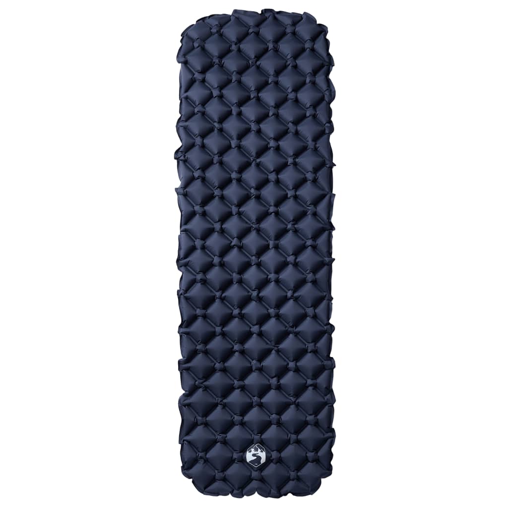 Detail van het grijze vidaXL opblaasbare kampeermatras met een ergonomisch design en textuur.