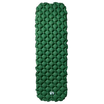 Detail van het vidaXL opblaasbare kampeermatras in groen, met een structuur voor extra comfort.