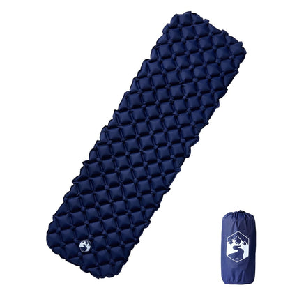 Opblaasbare vidaXL kampeermatras in marineblauw, met een dikte van 6 cm voor optimaal comfort.