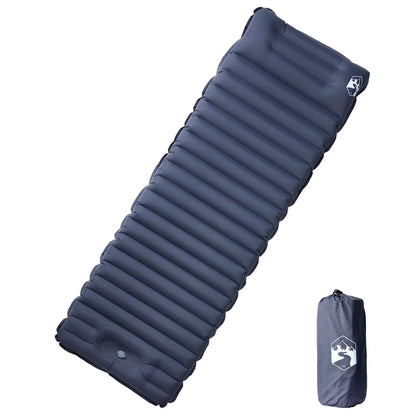 Grijs vidaXL zelfopblazend kampeermatras voor één persoon, liggend op een witte achtergrond.