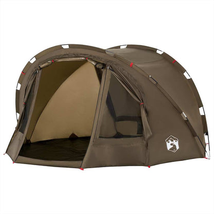 Detail van de vidaXL Vistent 4-persoons tent in olijfgroen met ritsdeur.