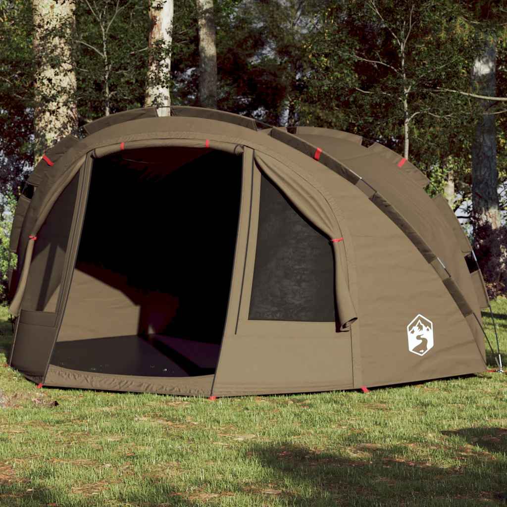 Olijfgroene vidaXL Vistent tent voor vier personen, waterdicht en windbestendig.