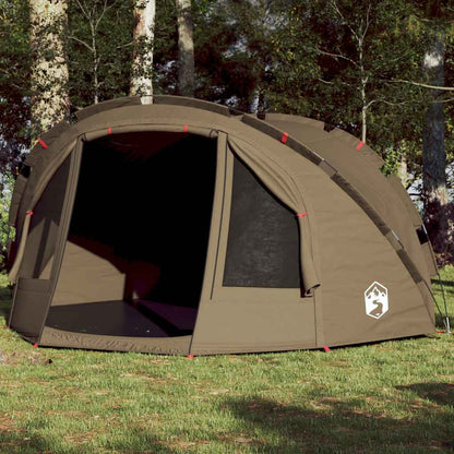 Olijfgroene vidaXL Vistent tent voor vier personen, waterdicht en windbestendig.