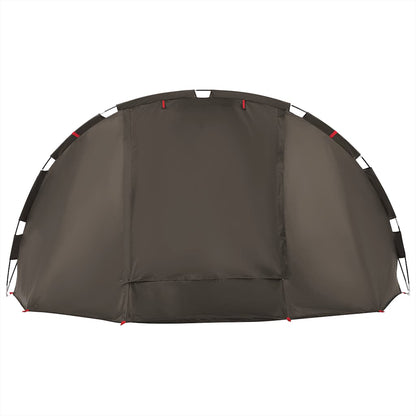 Detail van de vidaXL Vistent tent in bruin met waterdichte stof en ritssluiting.