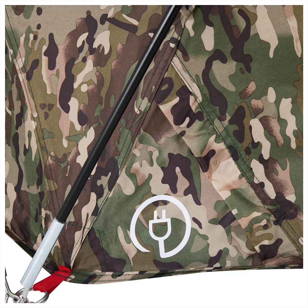 Detail van de camouflage stof en de bevestigingsstok van de vidaXL Vistent.