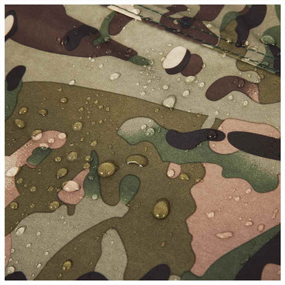 Detail van de waterdichte camouflage stof met druppels op de vidaXL vistent.