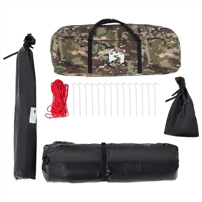 Detail van de vidaXL Vistent 4-persoons waterdicht camouflage met accessoires en draagtas.