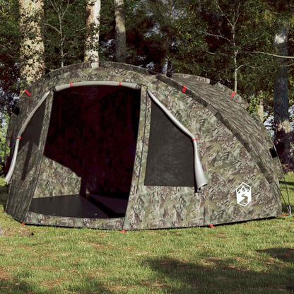 VidaXL Vistent 4-persoons waterdicht camouflage tent met grote toegang en ventilatie.