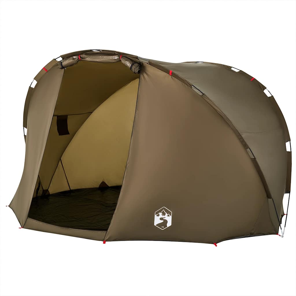 Detail van de olijfgroene vidaXL Vistent tent met ritsdeur en ruime binnenkant.