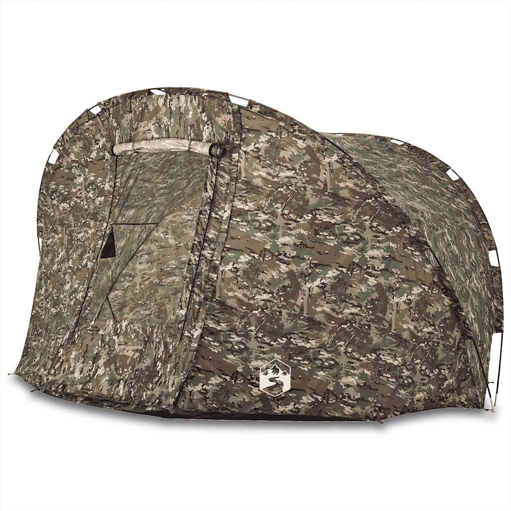 Zijaanzicht van de vidaXL Vistent 5-persoons camouflage tent, volledig waterdicht.