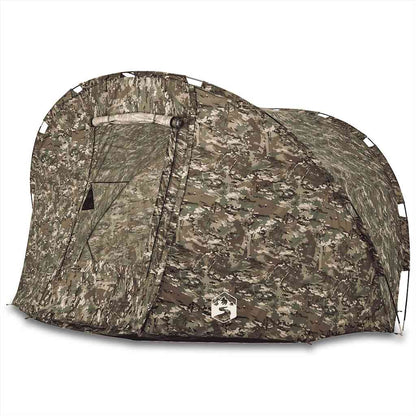 Zijaanzicht van de vidaXL Vistent 5-persoons camouflage tent, volledig waterdicht.