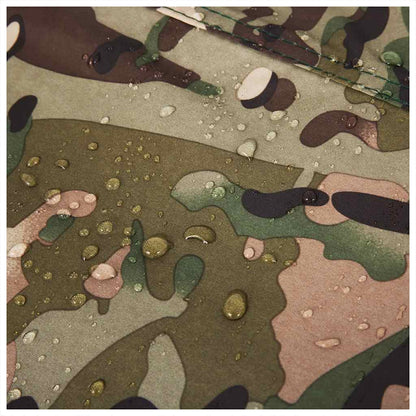 Detail van de waterdichte camouflage stof van de vidaXL Vistent tent met druppels.