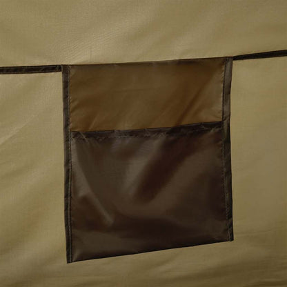 Detail van de olijfgroene vidaXL vistent met een handige opbergzak.