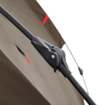 Detail van het snelspansysteem van de vidaXL 4-persoons tent in bruin.