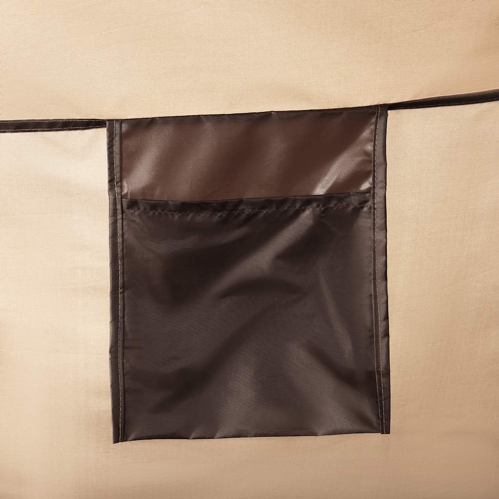 Detail van de bruine vidaXL tent met een handige opbergzak aan de zijkant.