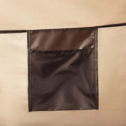 Detail van de bruine vidaXL tent met een handige opbergzak aan de zijkant.
