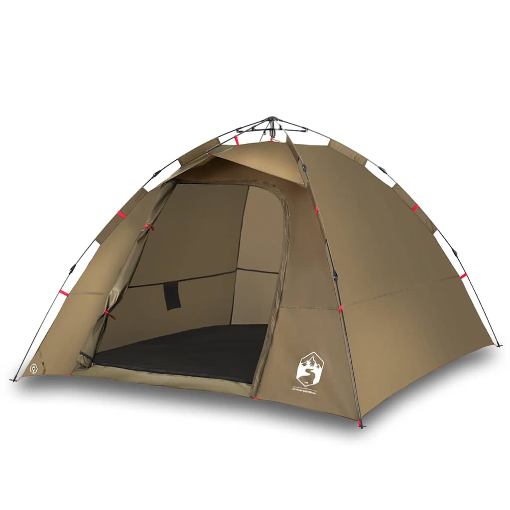 Detail van de vidaXL Vistent 4-persoons tent in olijfgroen, met open ingang.