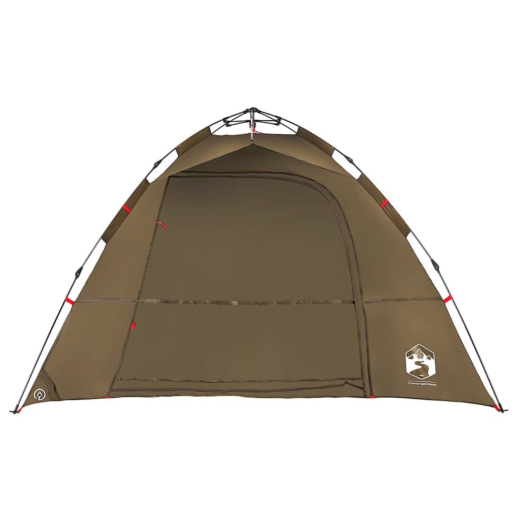 Detail van de vidaXL Vistent 4-persoons tent in olijfgroen, met snelontgrendeling en open ingang.