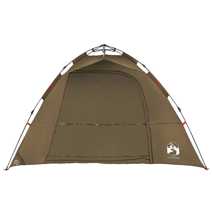 Detail van de vidaXL Vistent 4-persoons tent in olijfgroen, met snelontgrendeling en open ingang.