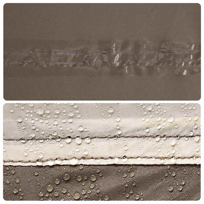 Detail van de waterdichte naden van de vidaXL 4-persoons tent in bruin.