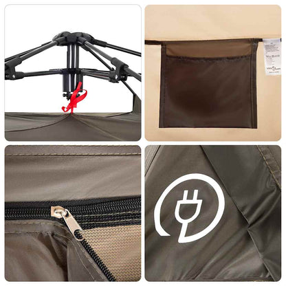 Detail van het snelspansysteem en de binnenzak van de vidaXL 4-persoons tent.