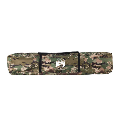 Camouflage tent van vidaXL in opbergtas, met handvat voor eenvoudig transport.