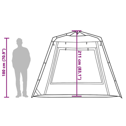 Detail van de vidaXL Vistent tent met afmetingen en hoogte-informatie.