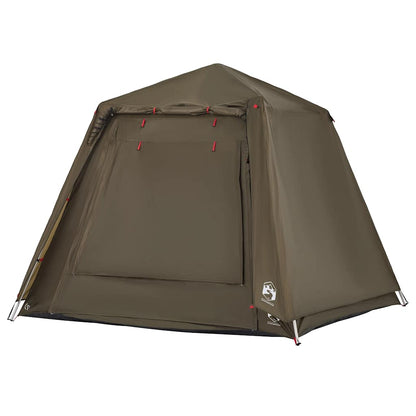 Detail van de vidaXL Vistent tent in olijfgroen met snelontgrendeling en grote ingang.