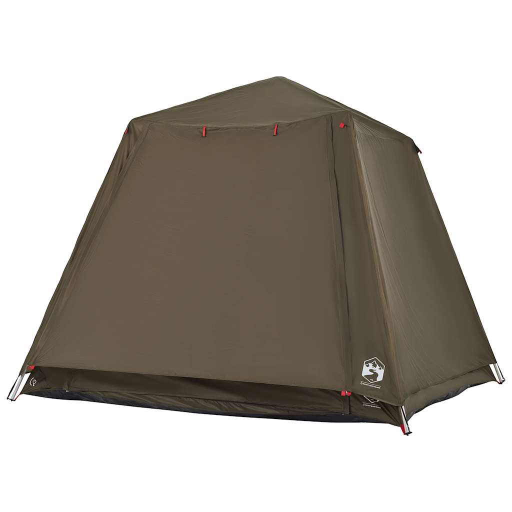 Detail van de vidaXL Vistent tent in olijfgroen, zijaanzicht met snelontgrendeling.
