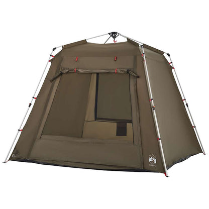 Detail van de vidaXL Vistent tent in olijfgroen, met zichtbaar snelspansysteem en ruime ingang.
