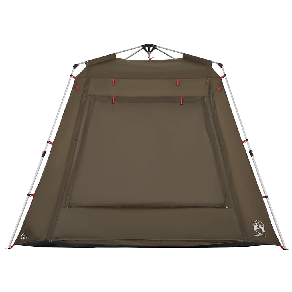 Detail van de vidaXL Vistent tent in olijfgroen, met snelontgrendeling en open voorkant.
