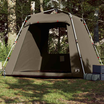 vidaXL Vistent tent voor 4 personen in olijfgroen, snelopzet met open ingang.