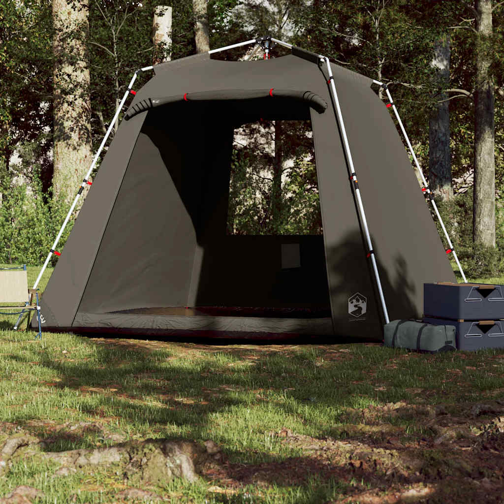 Detail van de vidaXL Vistent tent in bruin met open ingang, ideaal voor vissers.