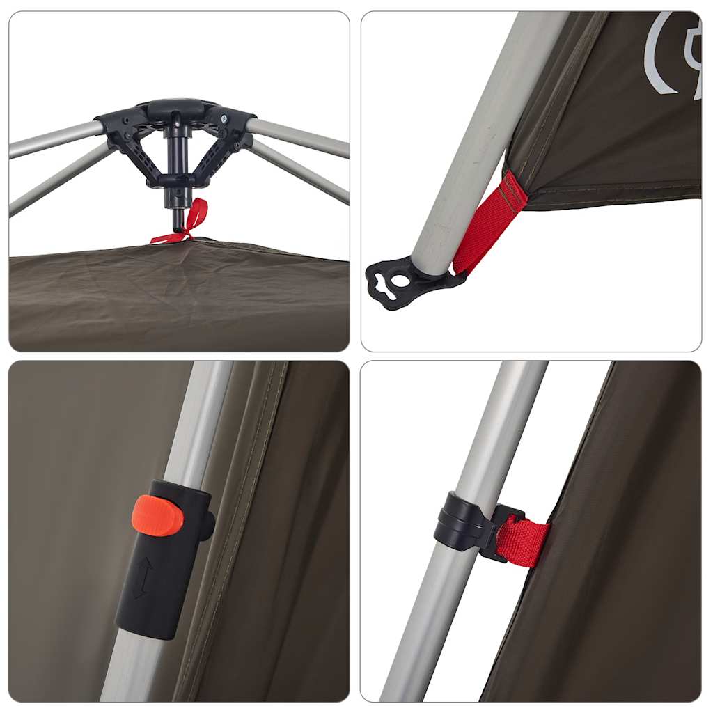 Detail van de snelontgrendeling en bevestigingssystemen van de vidaXL Vistent tent.