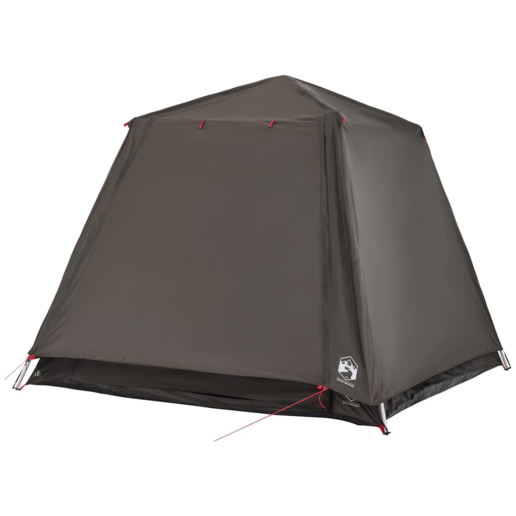 Detail van de bruin vidaXL Vistent tent met snelontgrendeling en waterdicht ontwerp.