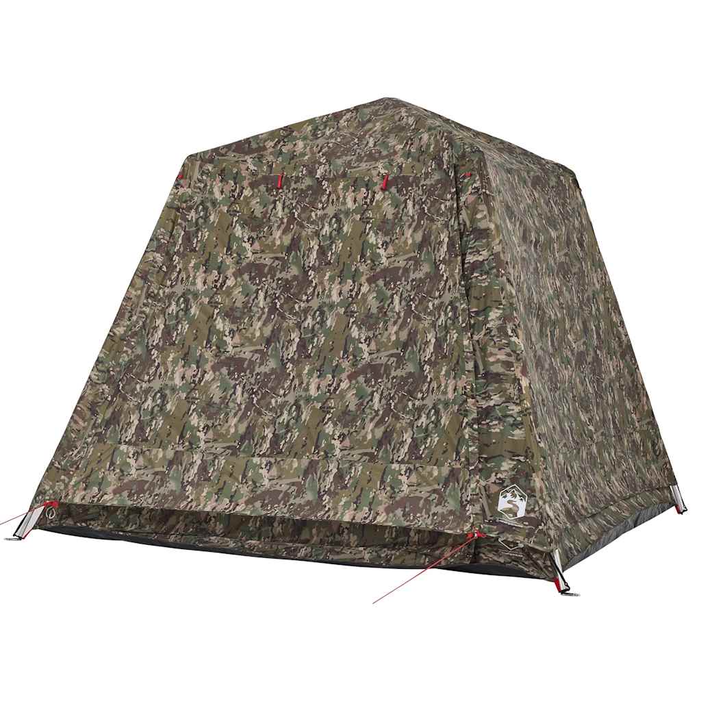 Detail van de vidaXL Vistent tent in camouflage, met snelspansysteem en waterdichte stof.