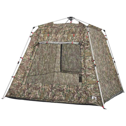 Detail van de vidaXL Vistent tent met camouflageprint en open voorkant.
