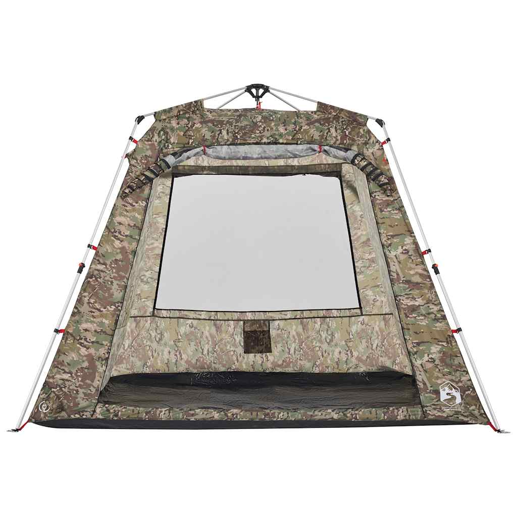 Detail van de vidaXL Vistent tent met camouflageprint en grote ingang.
