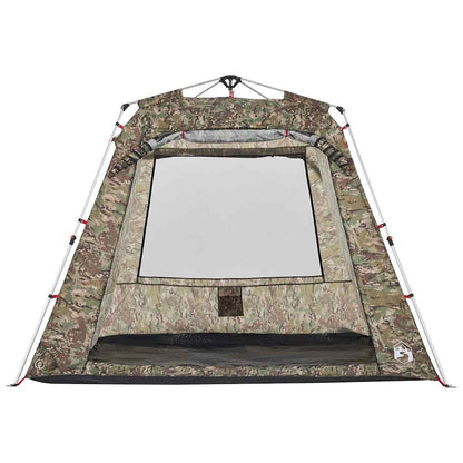 Detail van de vidaXL Vistent tent met camouflageprint en grote ingang.