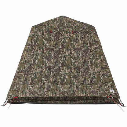 Detail van de vidaXL Vistent tent in camouflage, met snelontgrendeling en waterdicht ontwerp.