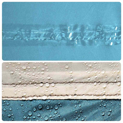 Detail van de waterdichte naden van de vidaXL 4-persoons kampeertent in blauw.