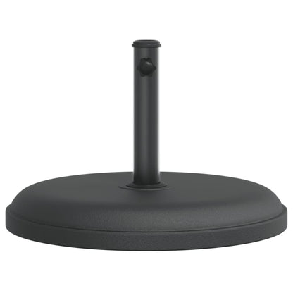 Zijaanzicht van de vidaXL parasolvoet met een stevige, ronde basis en een zwarte afwerking.