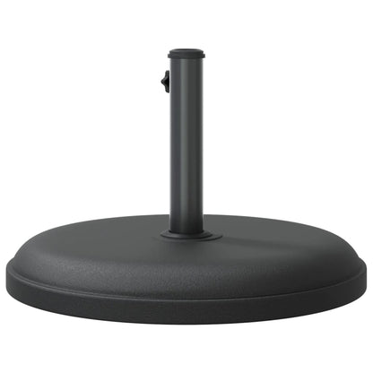Zijaanzicht van de vidaXL parasolvoet van 25 kg, met stevige ronde basis en stang.