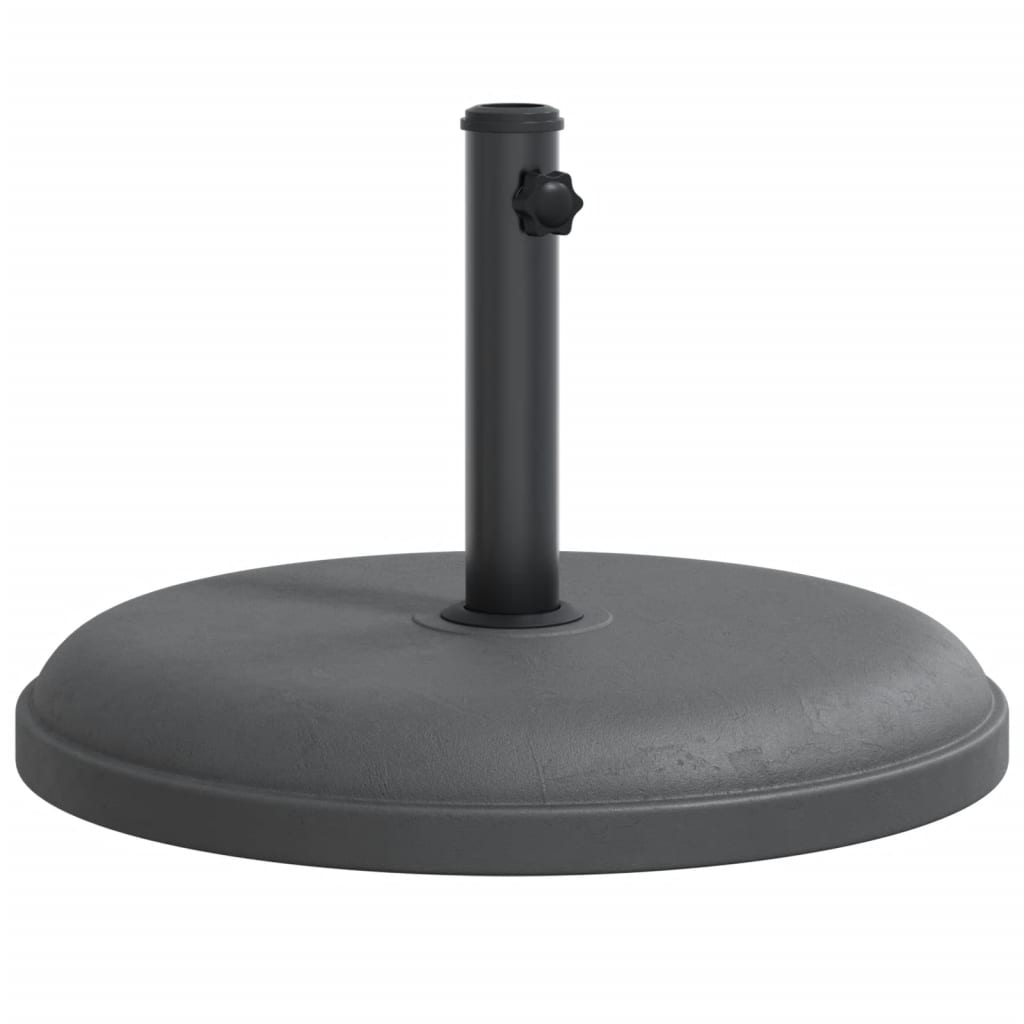 Detail van de vidaXL parasolvoet van 25 kg met zwarte kunststof en betonbasis.