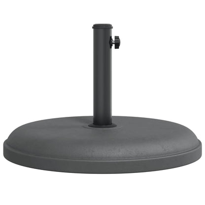 Detail van de vidaXL parasolvoet van 25 kg, rond met zwarte buis en aandraaiknop.