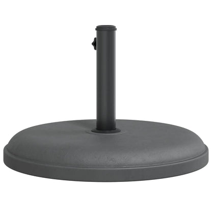 Detail van de vidaXL parasolvoet van 25 kg, met ronde betonbasis en stalen buis.
