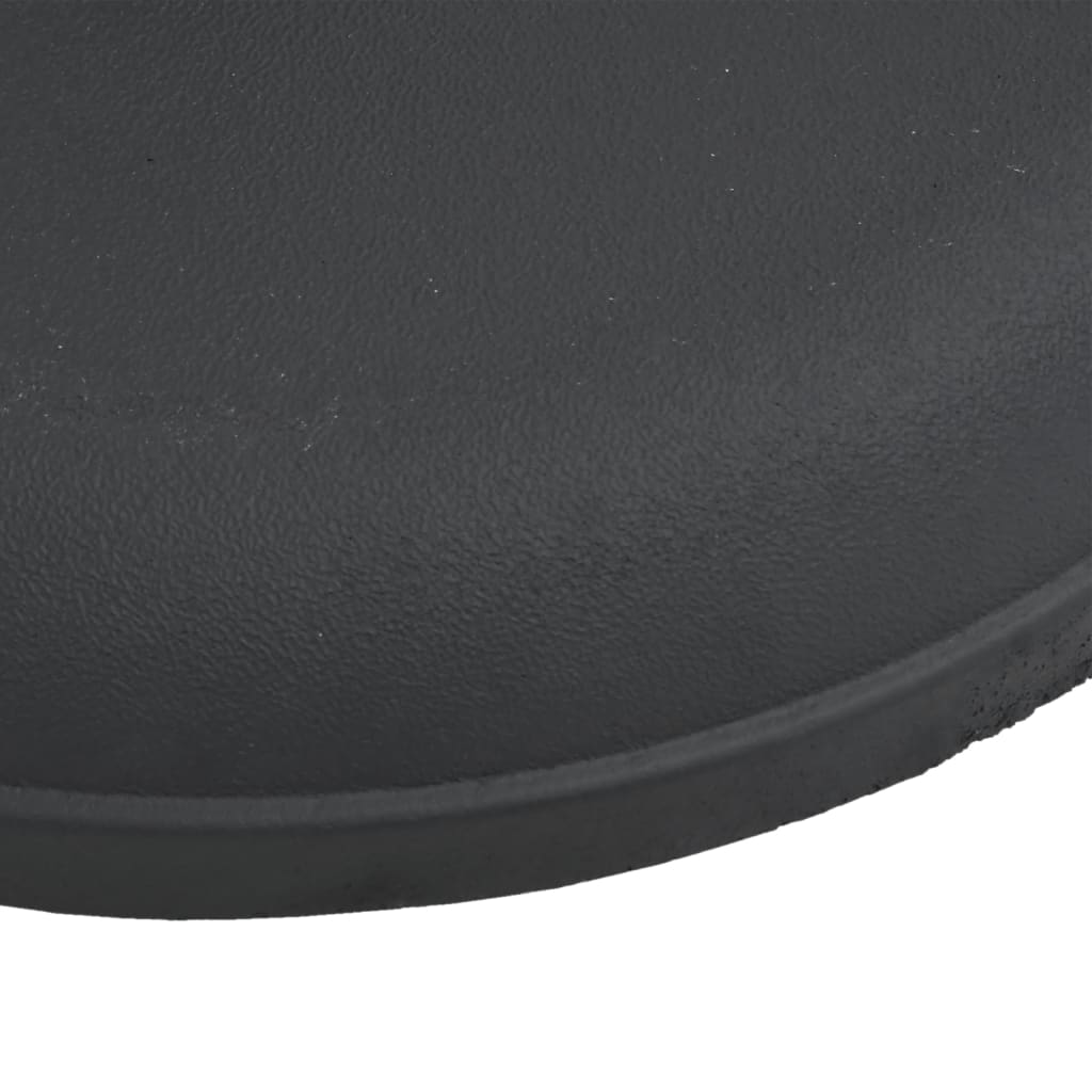 Detail van de zwarte vidaXL parasolvoet met een ronde, stevige basis.