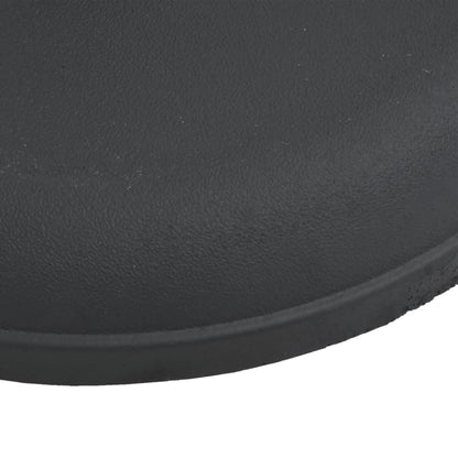 Detail van de zwarte vidaXL parasolvoet met een ronde, stevige basis.